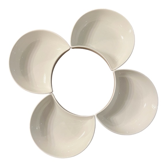 Stackable White Half Moon Serving Dishes - Picture 3 of 5